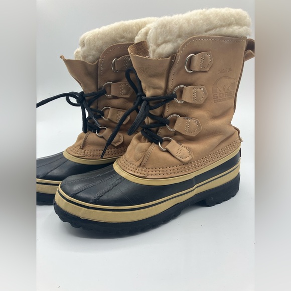 Sorel Other - Sorel Caribou Beige Mid Calf Waterproof Snow Boots Men's Size 7